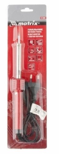 Паяльник электрический 30Вт Matrix, медный наконечник с долговечным защитным покрытием 220 В,30W  картинка